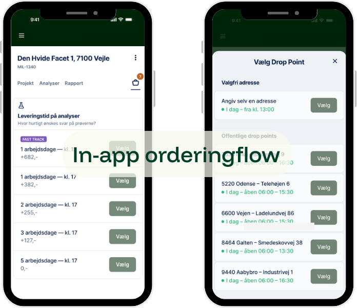 In-app orderingflow